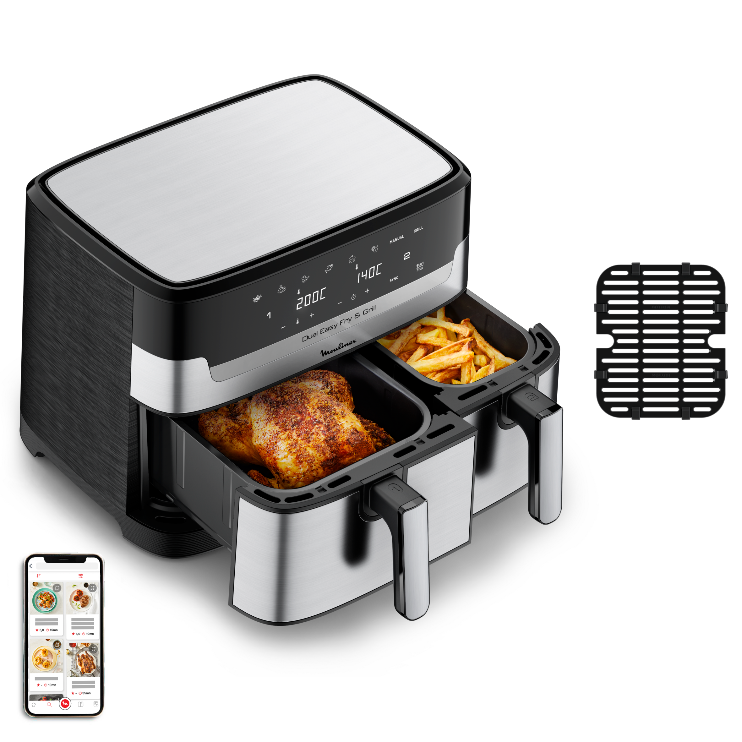 Moulinex Dual Easy Fry & Grill EZ908820 foto 2